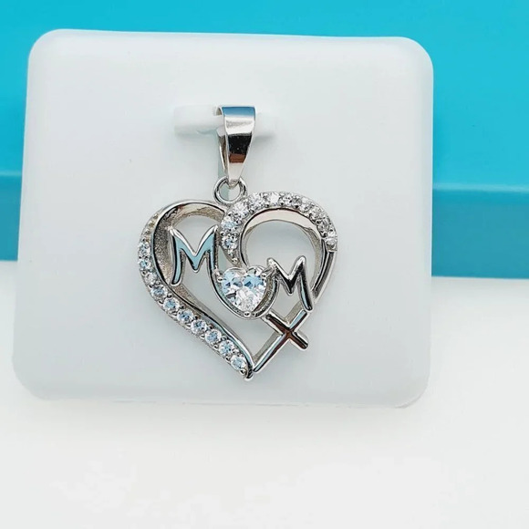 "925 Sterling Silver CZ Beautiful Mom Pendant for Women, 1USPAR4024 - Picture 6 of 11